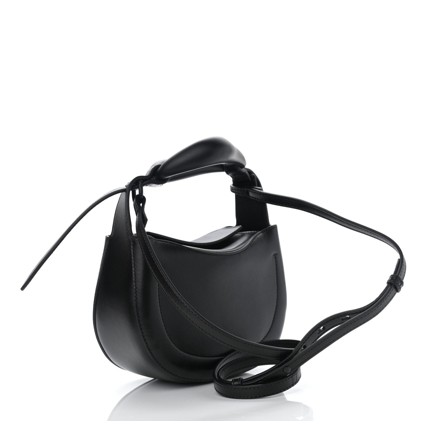 Small Grain Calfskin Kiss Bag Black