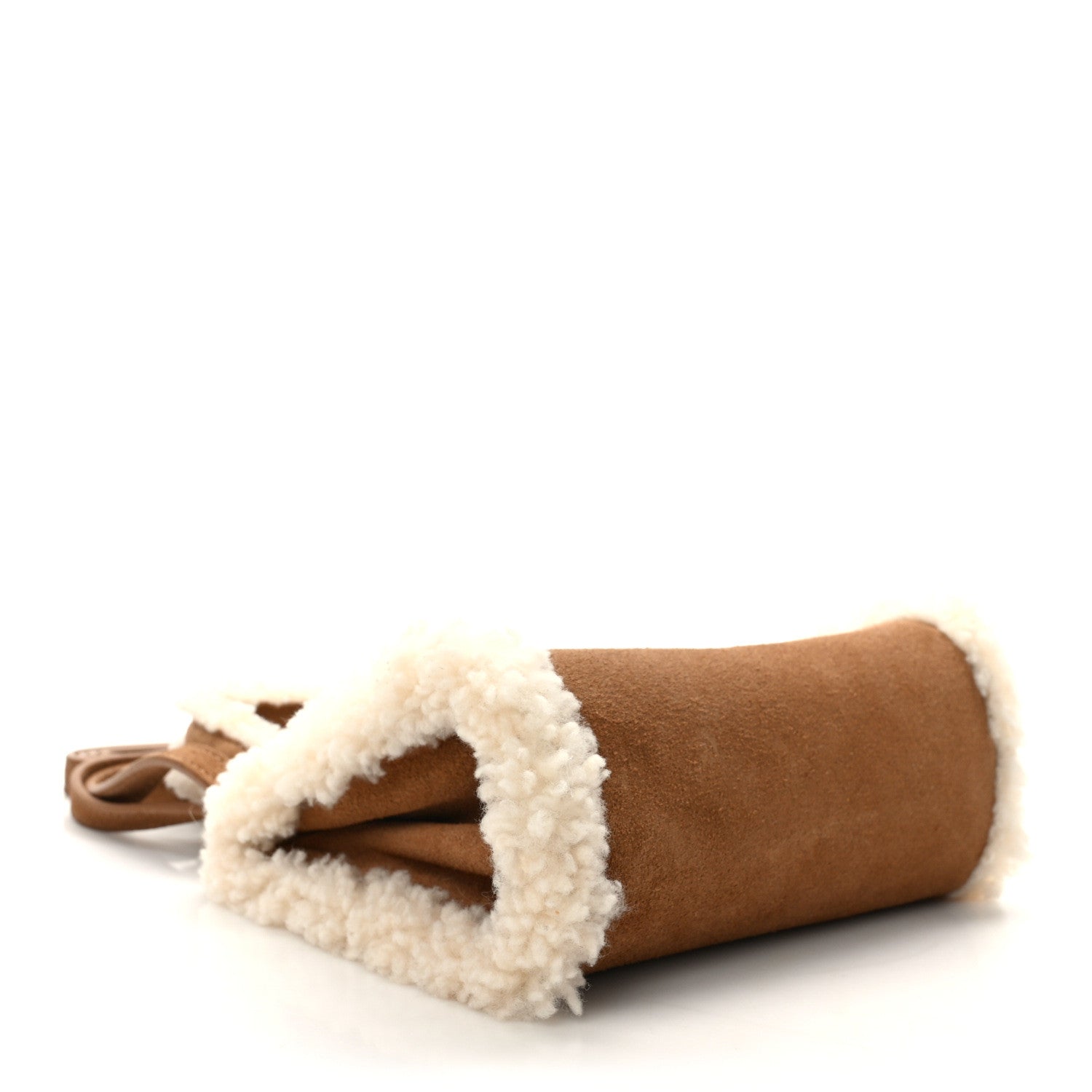 Telfar X UGG Suede shearling Small Shopping Bag Chestnut 4 of 10