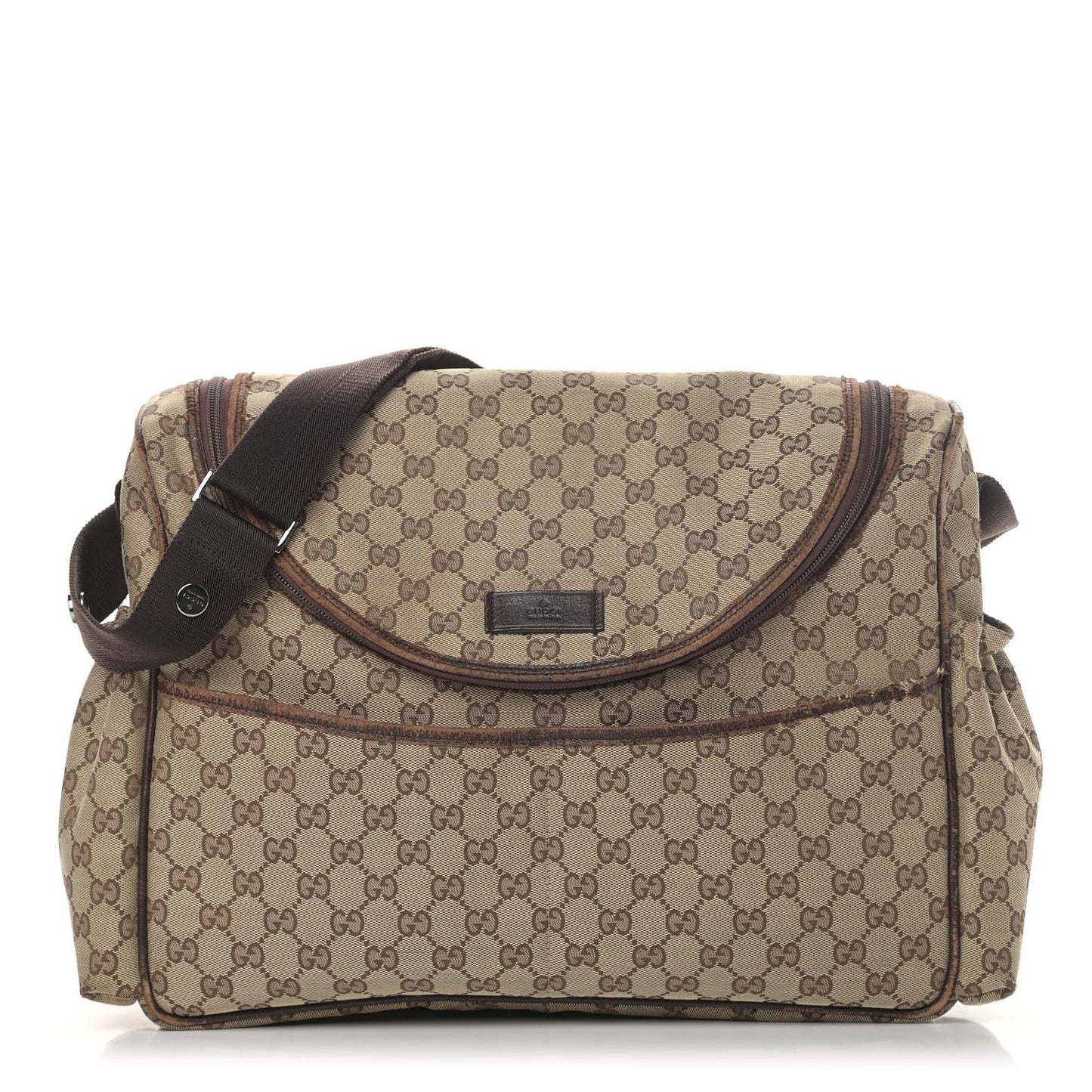 Monogram Natural Pigskin Large Diaper Bag Beige Ebony Cocoa Dark Chocolate