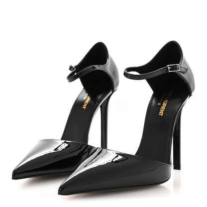 Saint Laurent Vernice Grupy Avenue 110 Ankle Strap Pointed Pumps 38.5 Black 4 of 9