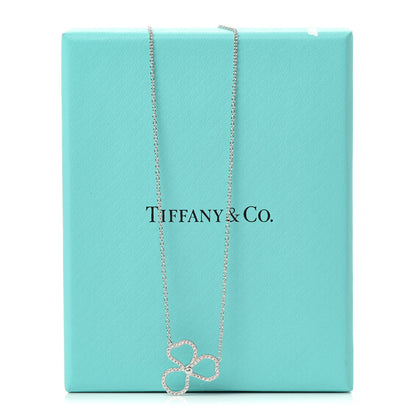 Tiffany Platinum Diamond Small Paper Flowers Pendant Necklace 6 of 6