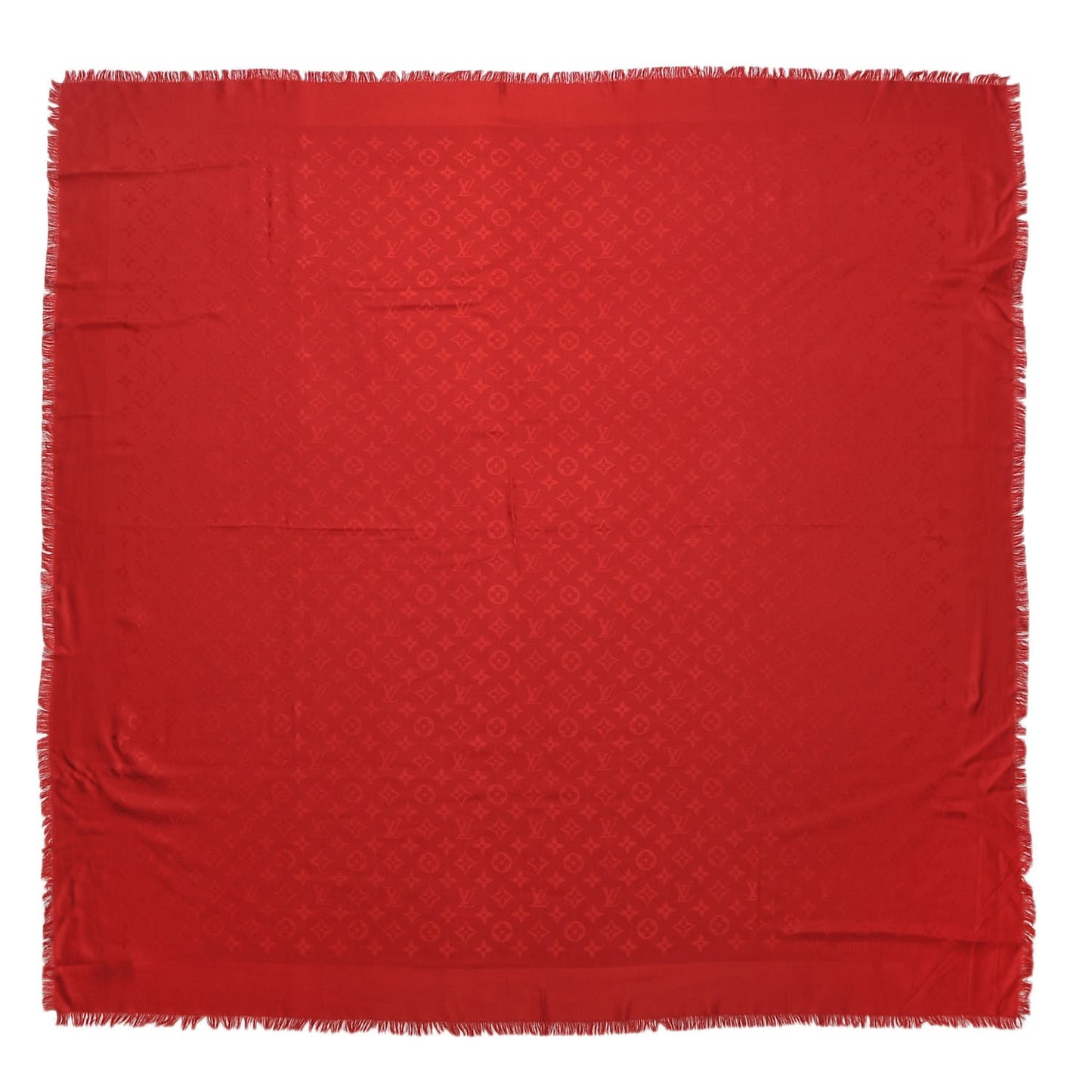 Silk Wool Monogram Shawl Pomme D'Amour