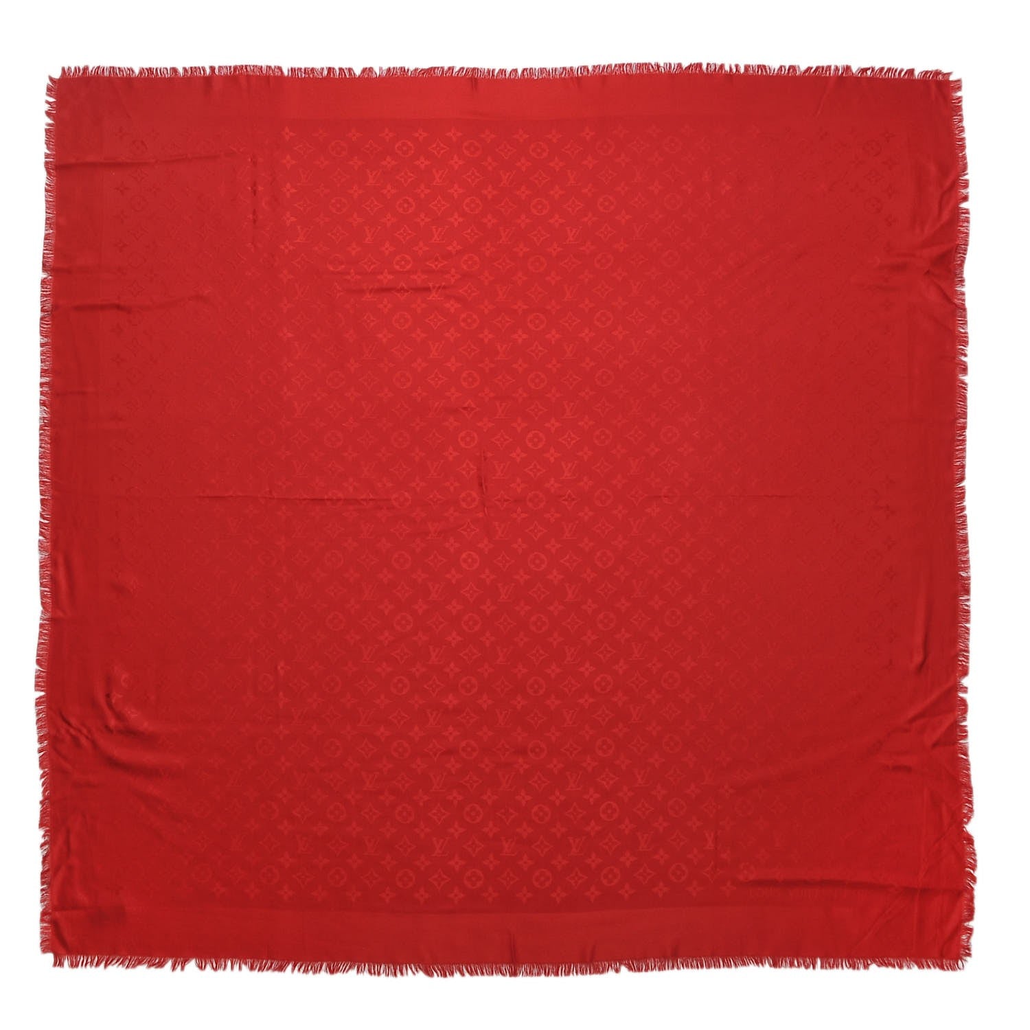 Louis Vuitton Silk Wool Monogram Shawl Pomme D'Amour 1 of 5