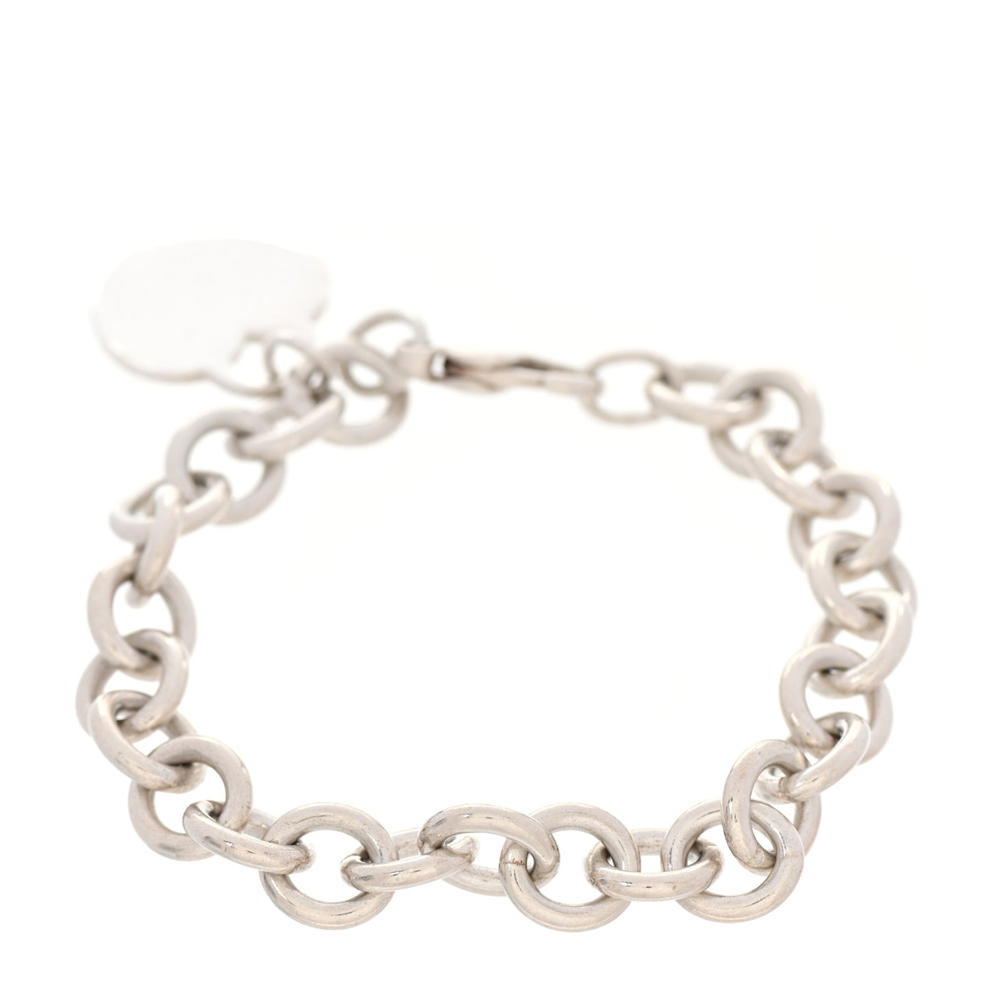 Sterling Silver Heart Tag Charm Bracelet