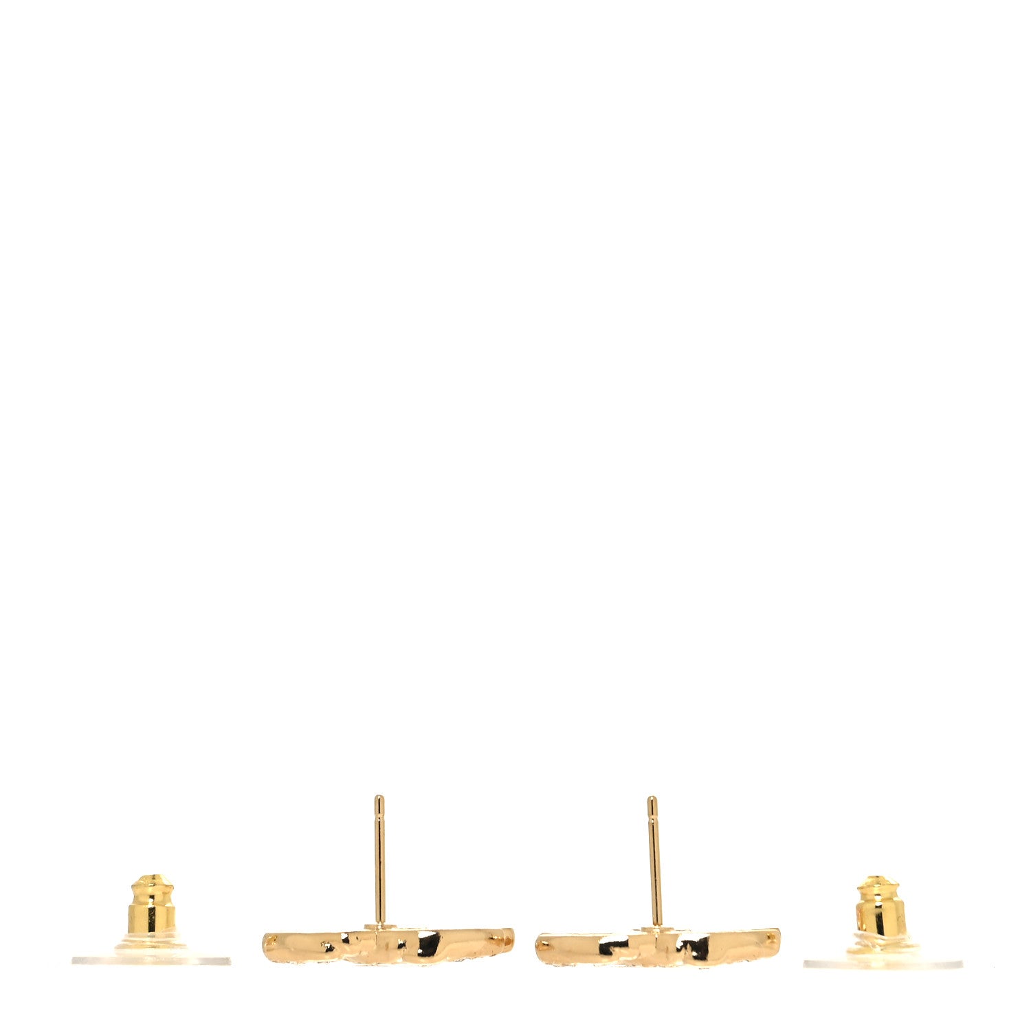 Chanel Crystal CC Earrings Gold 3 of 5