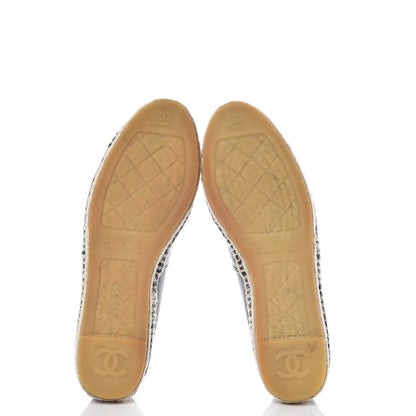 Chanel Lambskin Canvas Cap Toe CC Espadrilles 37 Black 12 of 17