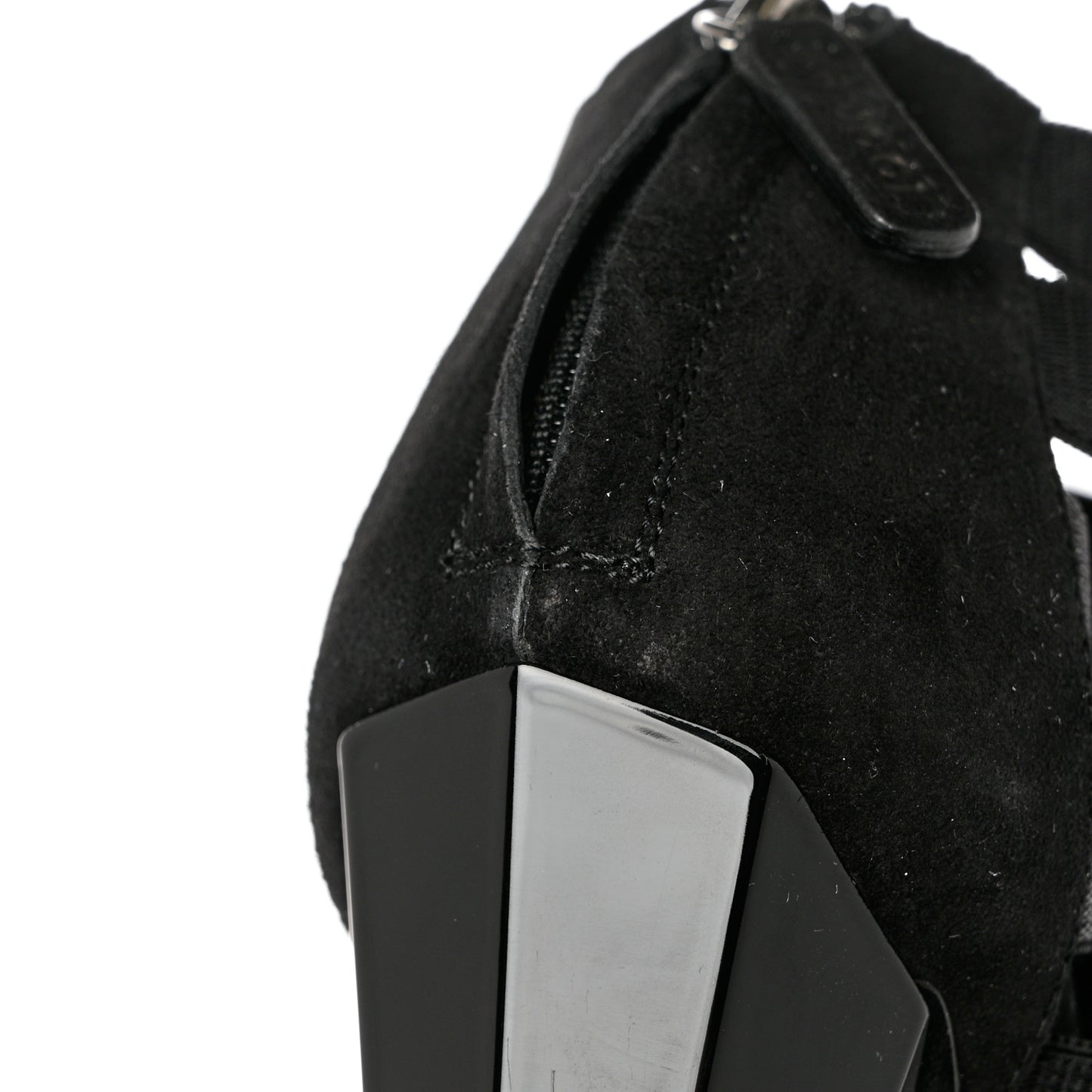 Nappa Elastic Moony Kid Heeled Sandals 37.5 Black