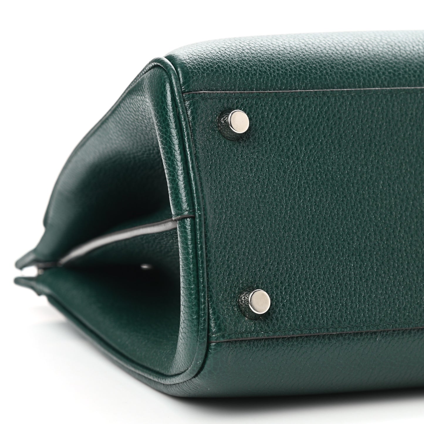 Grainy Calfskin Small Zumi Top Handle Bag Vintage Green