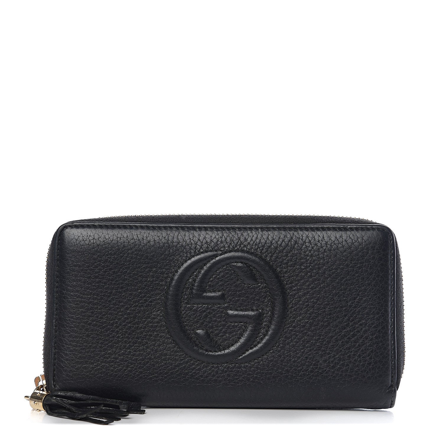 Gucci Pebbled Calfskin Soho Zip Around Wallet Black 1 of 6