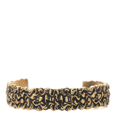 Gucci Metal Lion Mane Cuff Bracelet S Aged Gold 1 of 7