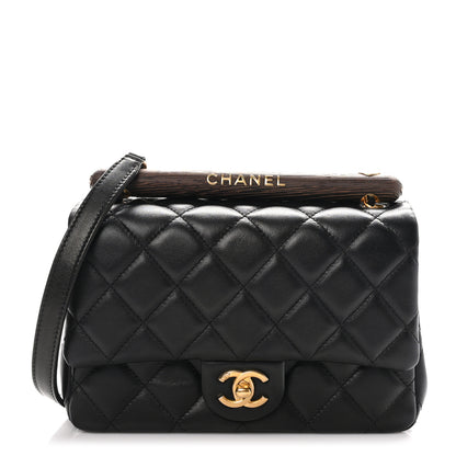 Chanel Lambskin Quilted Small Wenge Wood Flap Black 1 of 11