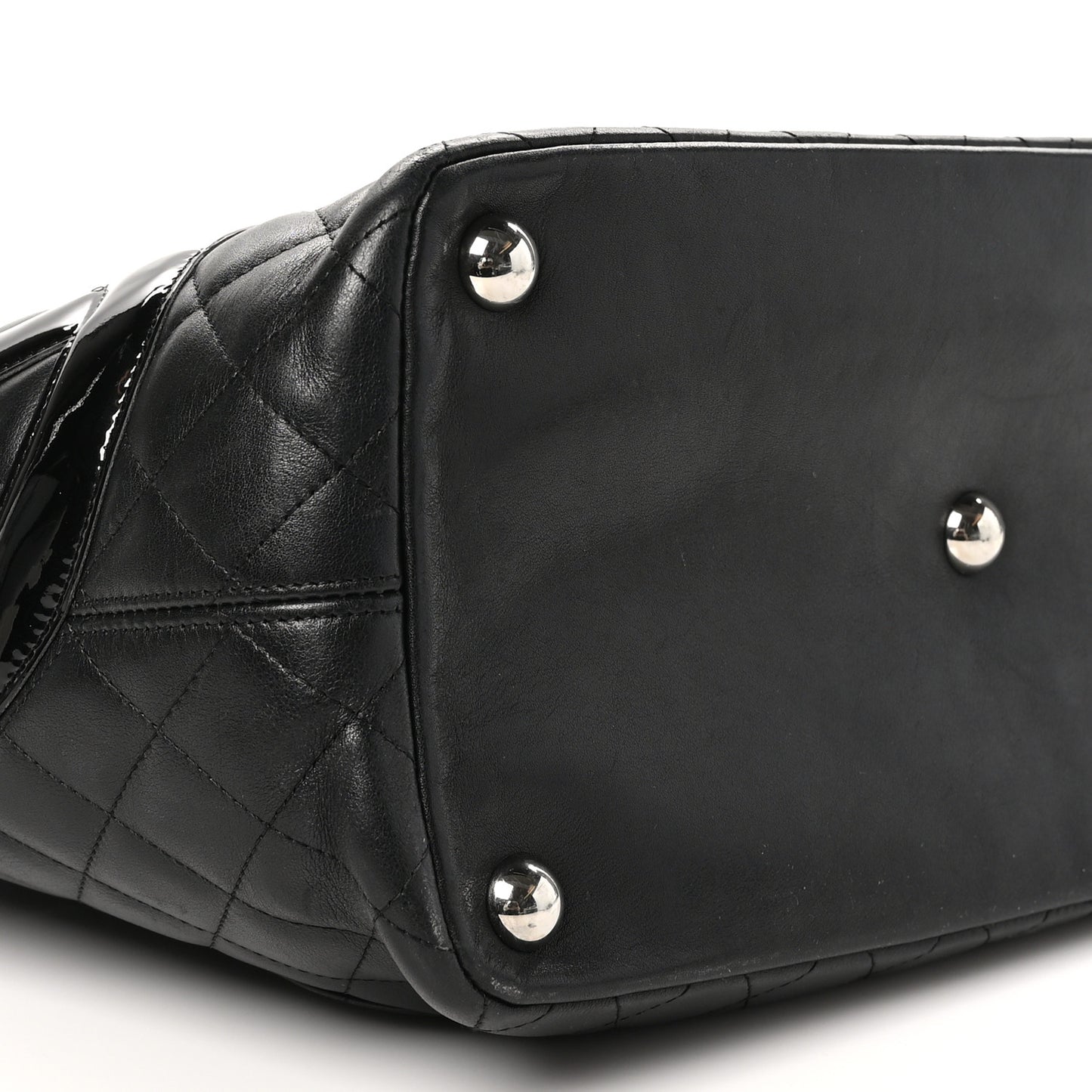 Calfskin Quilted Large Cambon Tote Black