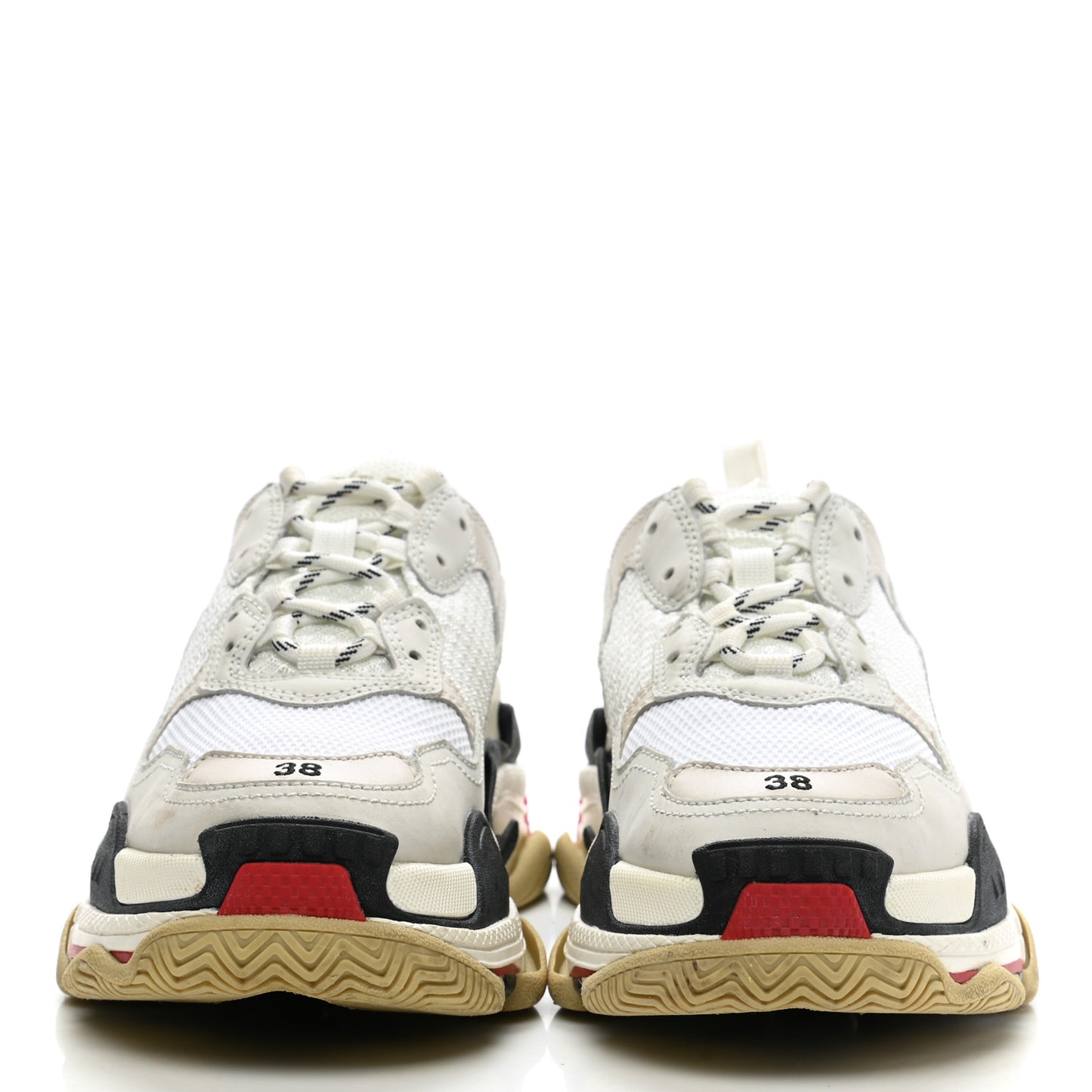 Fabric Mesh Womens Triple S Sneakers 38 Grey Red White