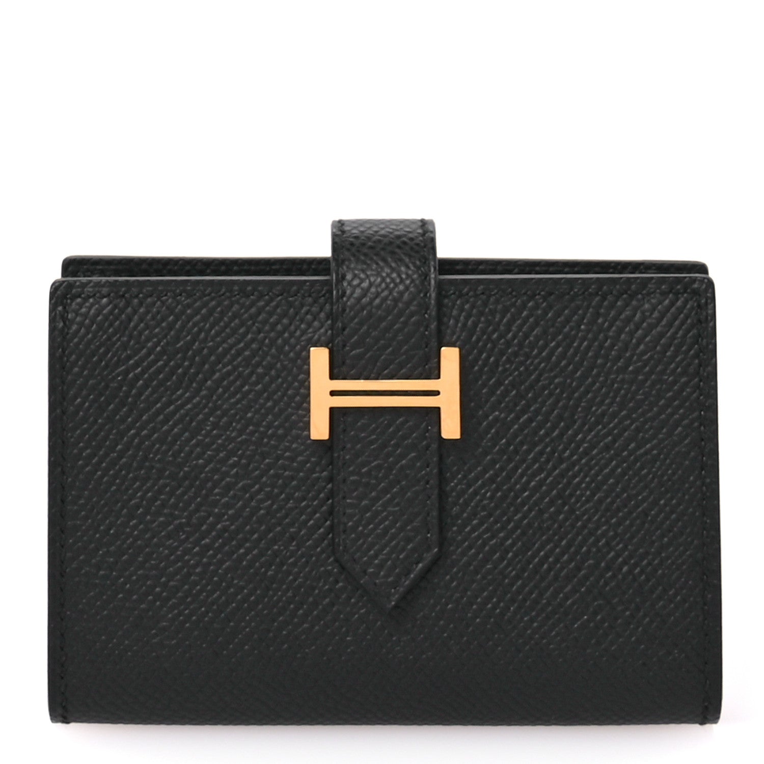 Hermes Epsom Mini Bearn Wallet Black 1 of 8