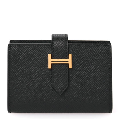 Hermes Epsom Mini Bearn Wallet Black 1 of 8