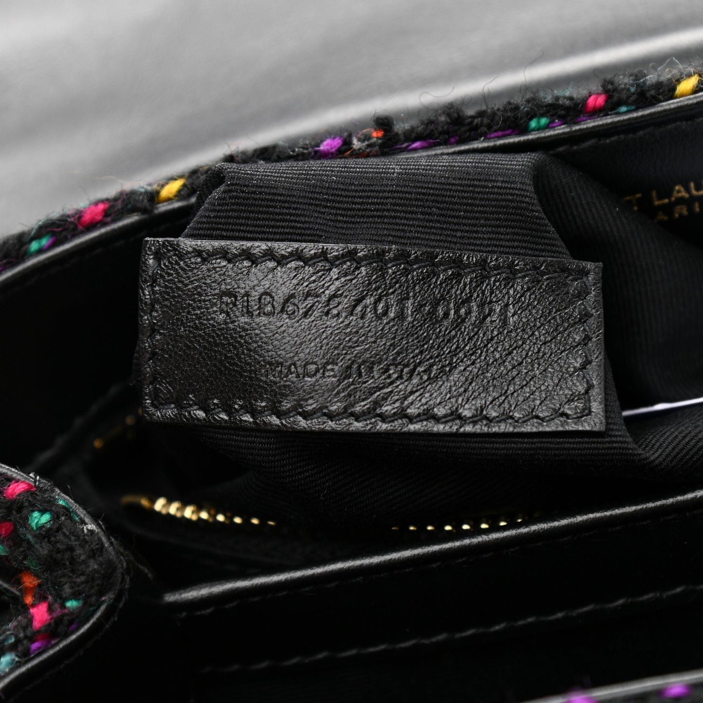 Tweed Toy Loulou Shoulder Bag Black