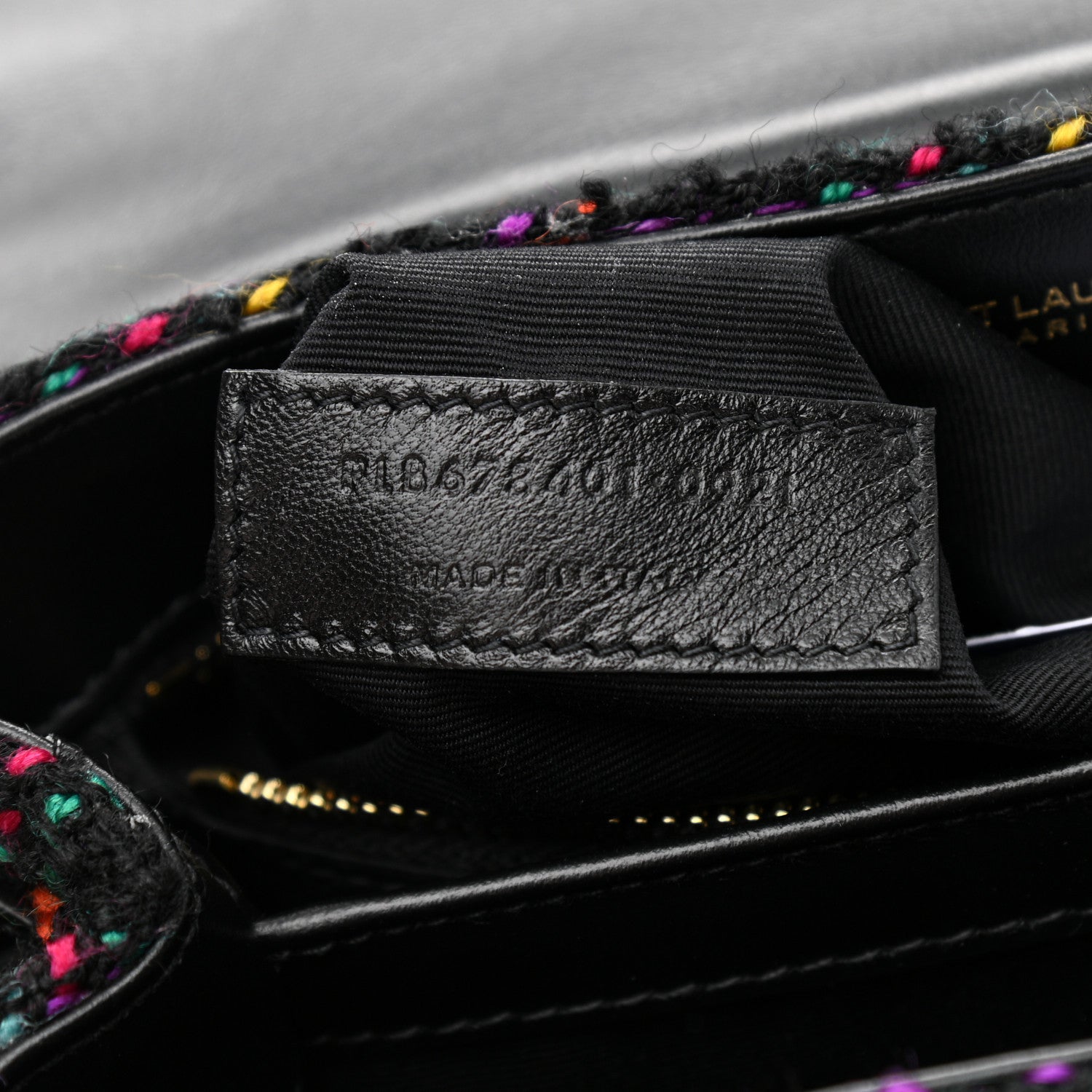 Saint Laurent Tweed Toy Loulou Shoulder Bag Black 8 of 11