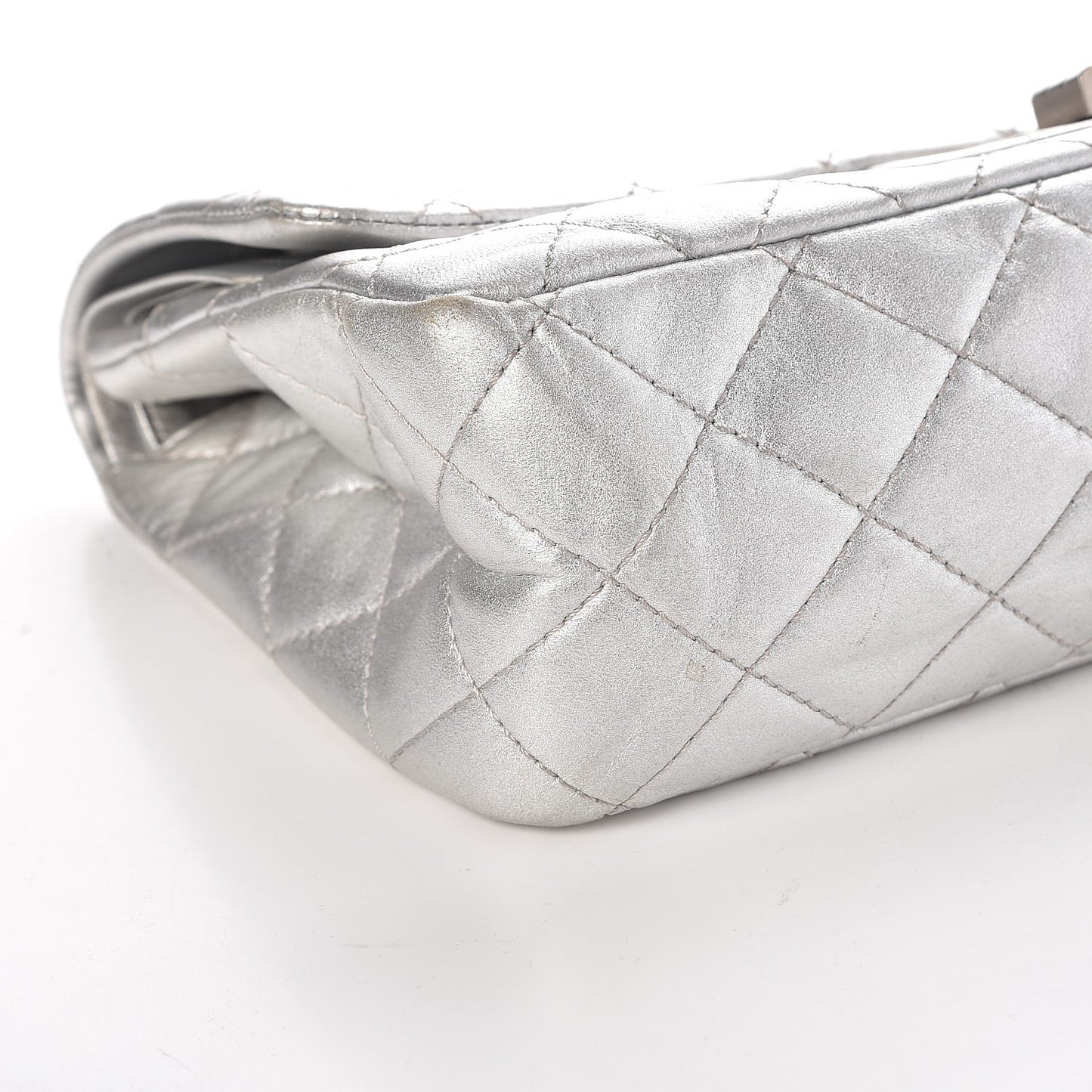 Metallic Lambskin Quilted 2.55 Reissue 227 Flap Silver