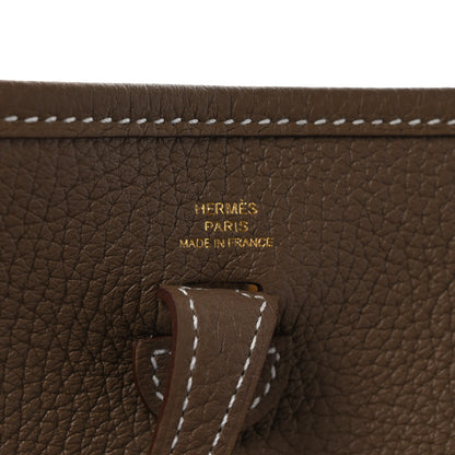 Hermes Taurillon Clemence Amazone Evelyne TPM Etoupe Bleu Indigo 6 of 9