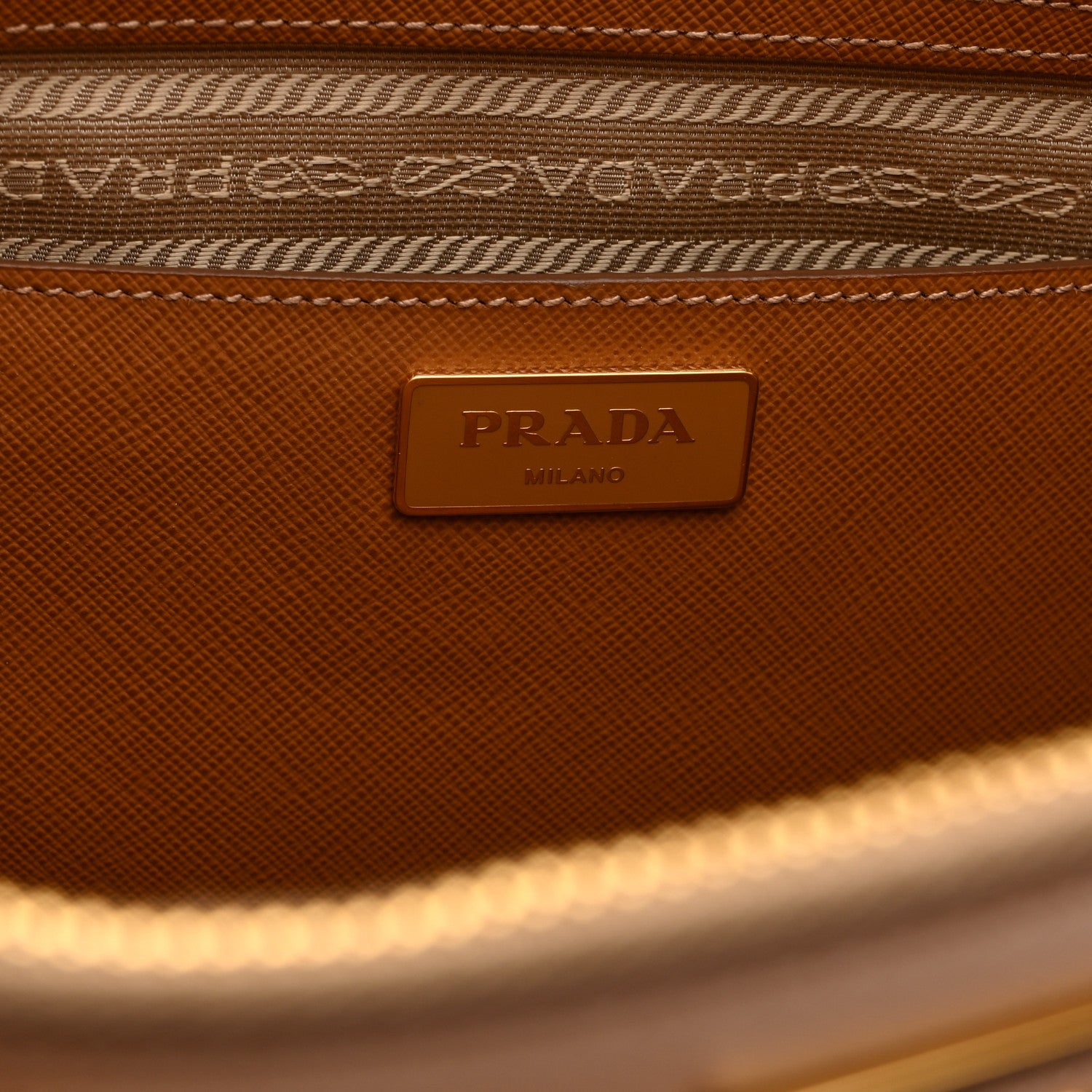 Prada Saffiano Lux Large Galleria Double Zip Tote Caramel 6 of 10