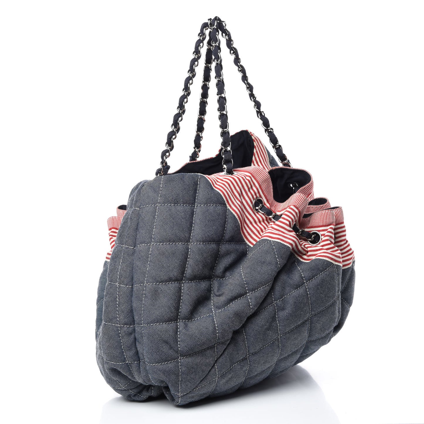 Denim Quilted Large Stretch Spirit Cabas Blue