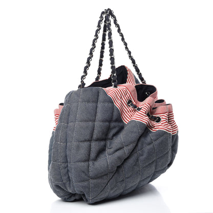 Chanel Denim Quilted Large Stretch Spirit Cabas Blue 3 of 9