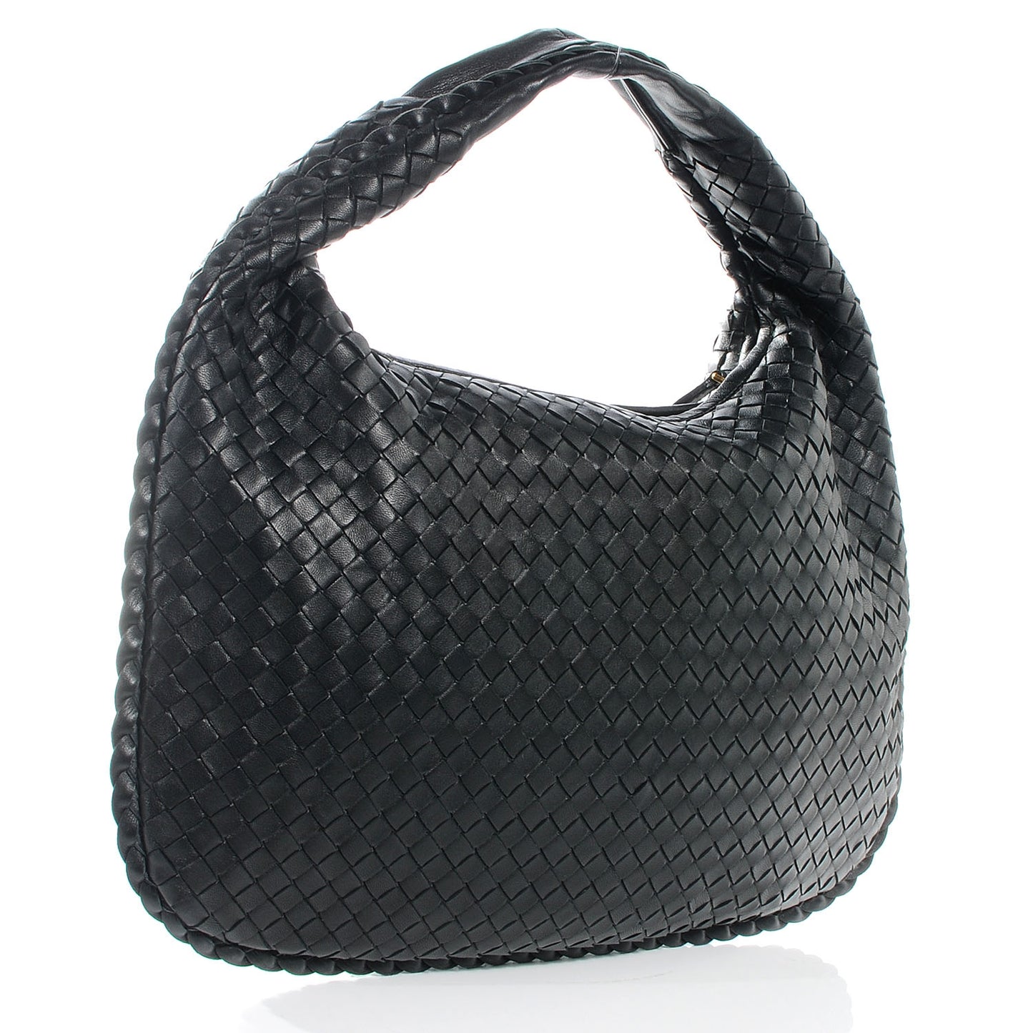 Nappa Intrecciato Medium Veneta Hobo Black
