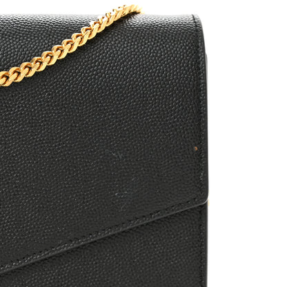 Saint Laurent Grain De Poudre Uptown Chain Wallet Black 12 of 14