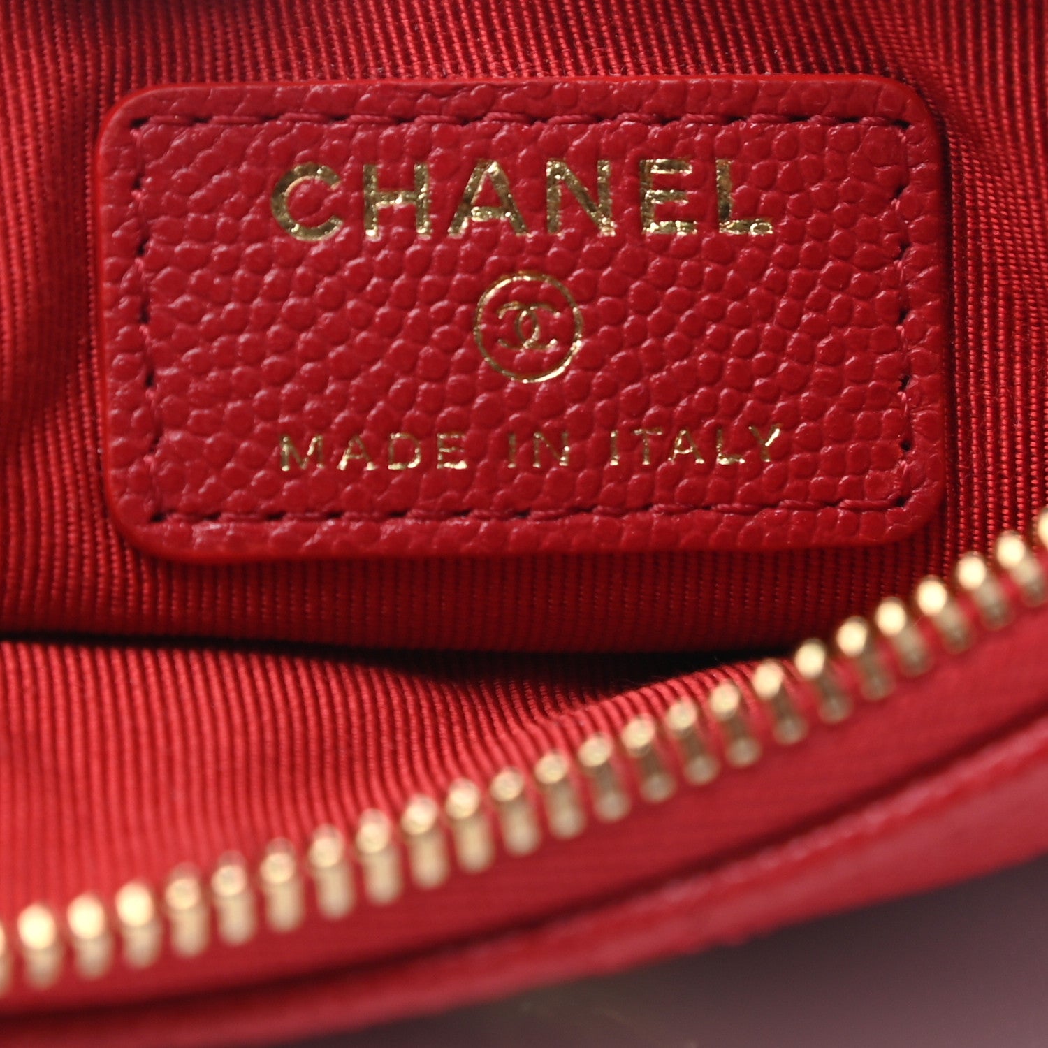 Chanel Caviar Quilted Small Cosmetic Case Red 6 of 7