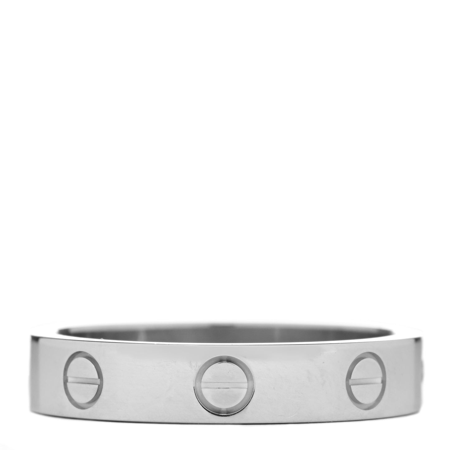 18K White Gold Diamond 4mm LOVE Wedding Band Ring 54 7