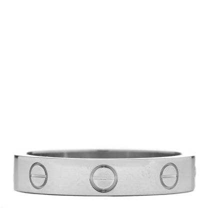Cartier 18K White Gold Diamond 4mm LOVE Wedding Band Ring 54 7 2 of 3
