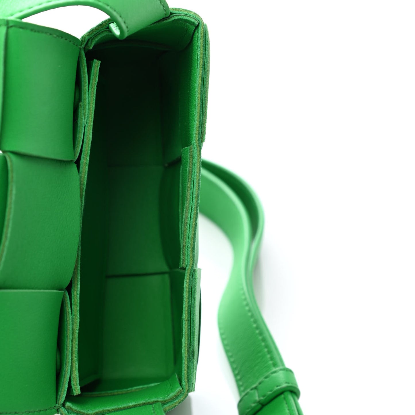 Lambskin Maxi Intrecciato Extra Mini Cassette Crossbody Bag Parakeet