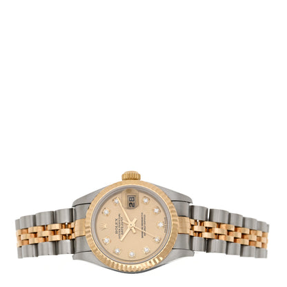 Rolex Stainless Steel 18K Yellow Gold Diamond 26mm Oyster Perpetual Datejust Watch Champagne 79173 2 of 5
