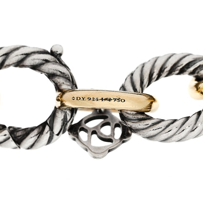 David Yurman Sterling Silver 18K Yellow Gold 12mm Large Oval Link Bracelet 4 of 5
