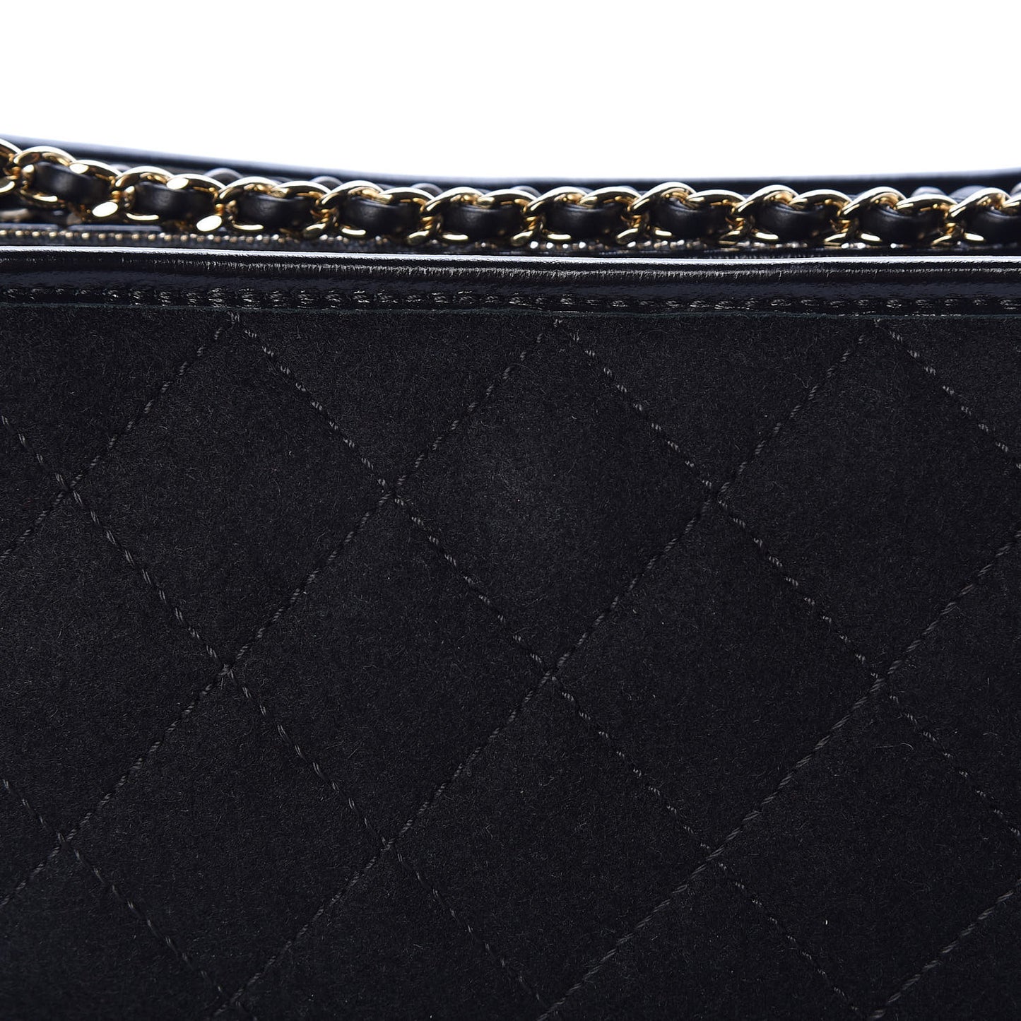 Felt Calfskin Quilted Medium Gabrielle Hobo Black