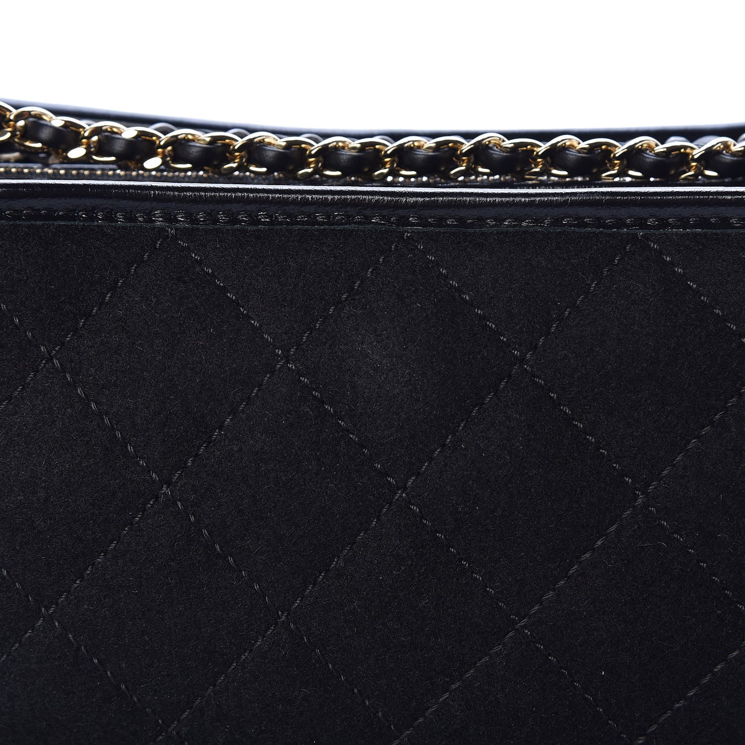 Chanel Felt Calfskin Quilted Medium Gabrielle Hobo Black 10 of 10