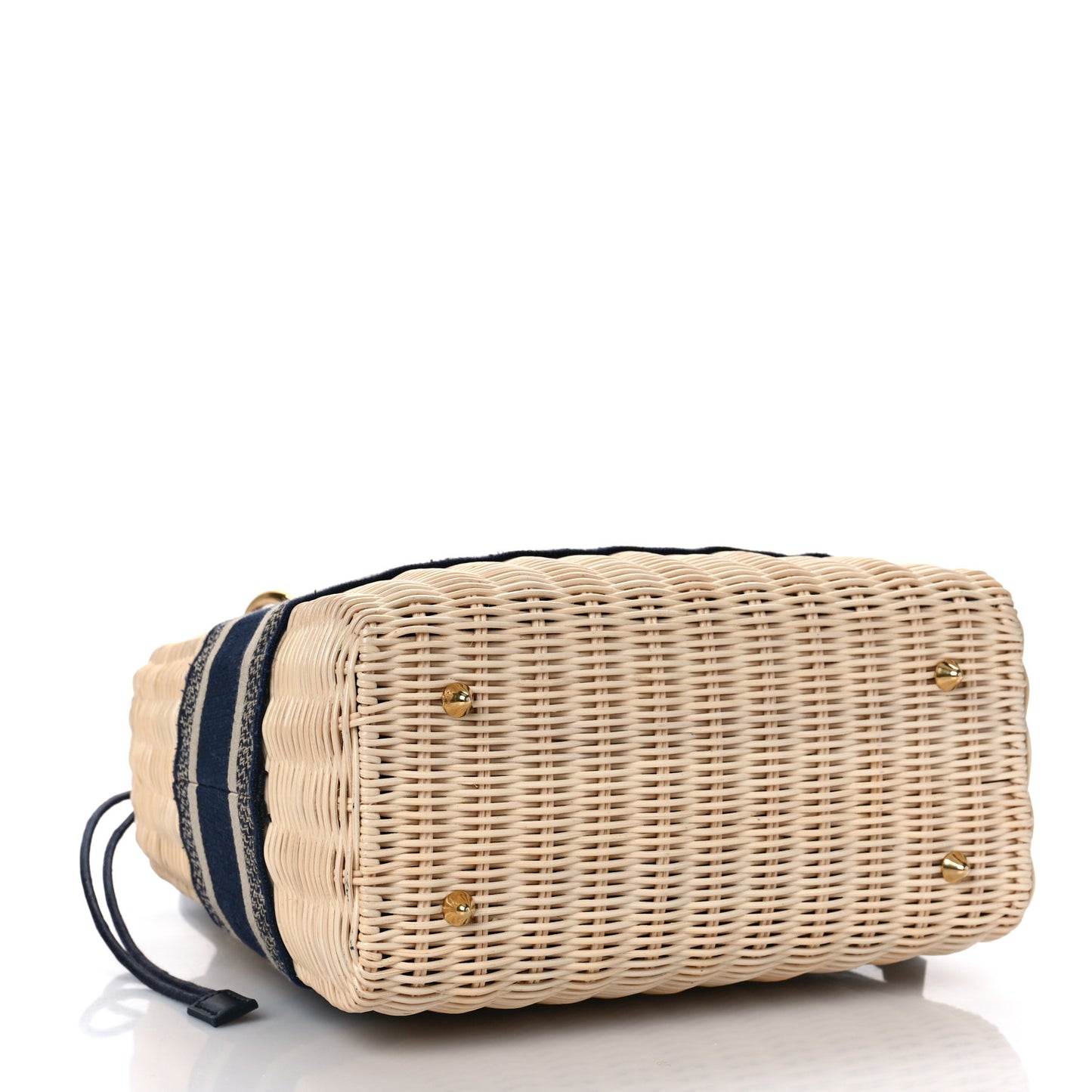 Wicker Oblique Medium Lady Dior Bag Blue