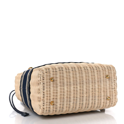 Christian Dior Wicker Oblique Medium Lady Dior Bag Blue 4 of 8