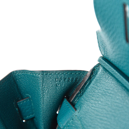 Hermes Taurillon Clemence Birkin 30 Vert Bosphore 8 of 10