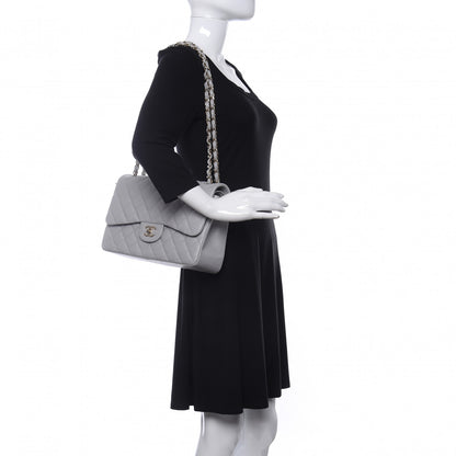 Chanel Caviar Quilted Jumbo Double Flap Grey 2 of 10