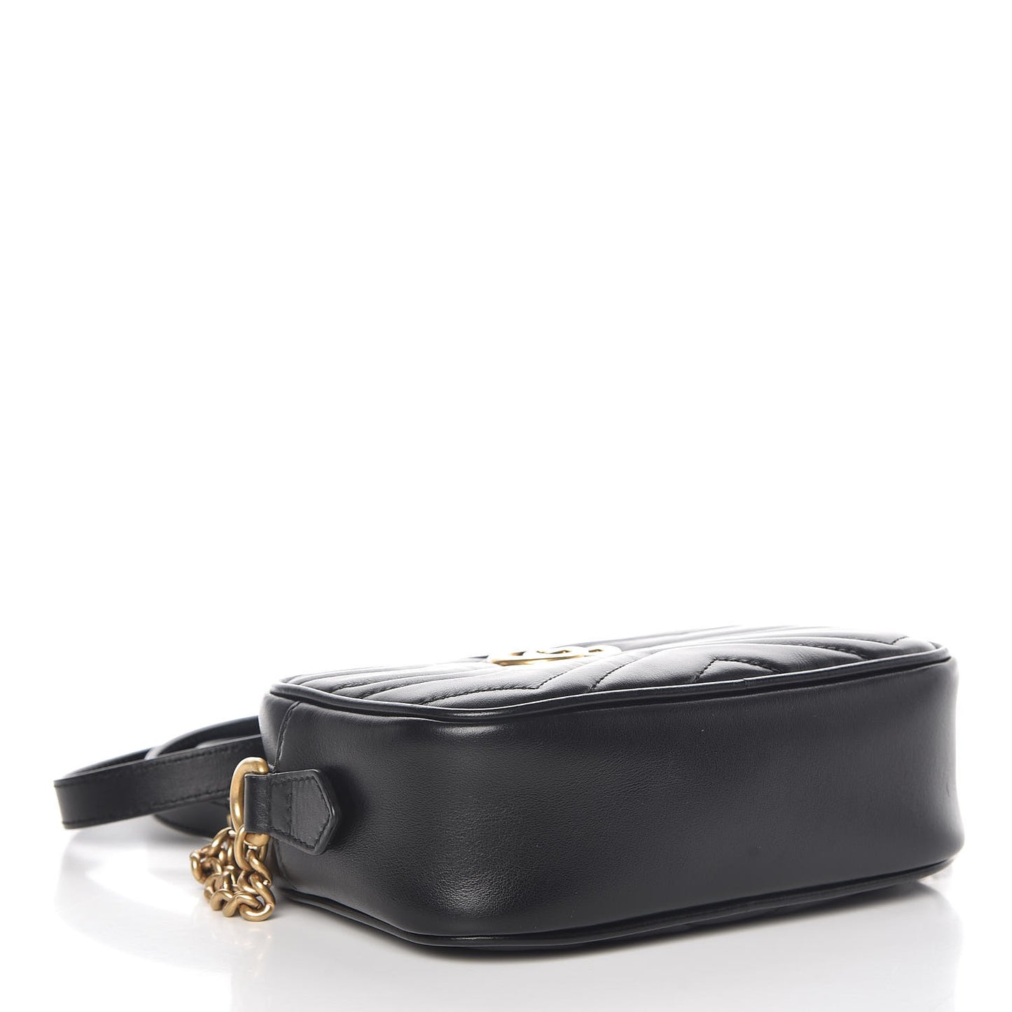 Calfskin Matelasse Mini GG Marmont Chain Shoulder Bag Black
