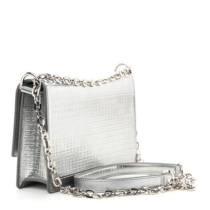 Givenchy Metallic Calfskin 4G Embossed Small 4G Crossbody Silver 3 of 10