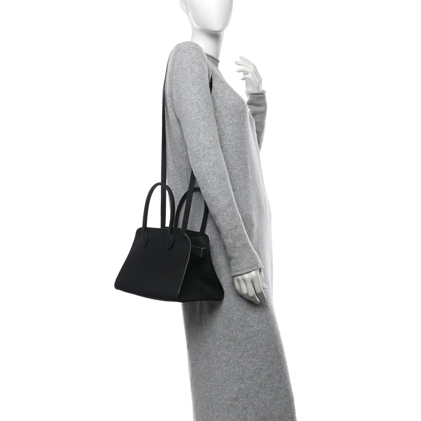 Grained Calfskin Soft Margaux 10 Bag Black
