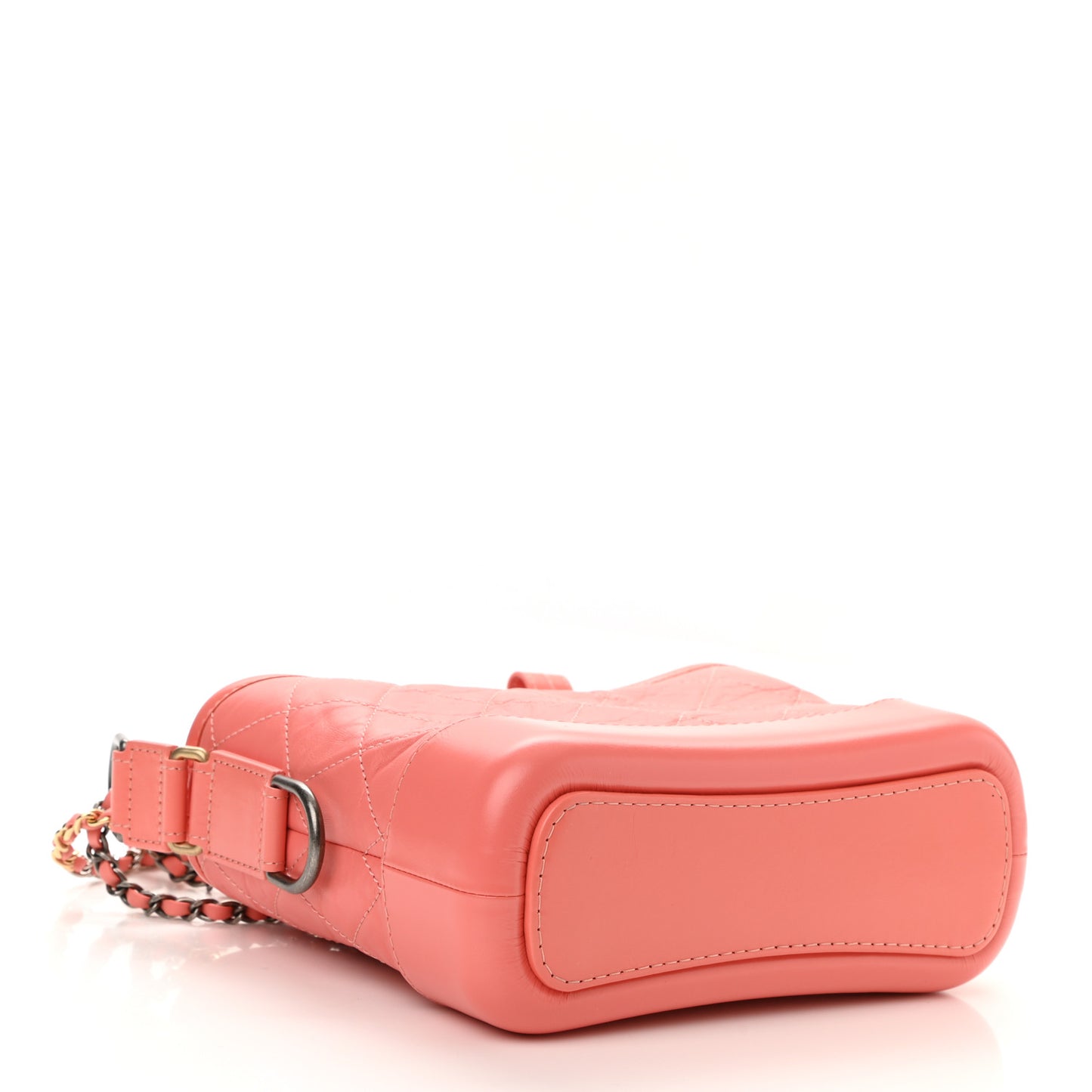 Aged Calfskin Quilted Small Gabrielle Hobo Coral