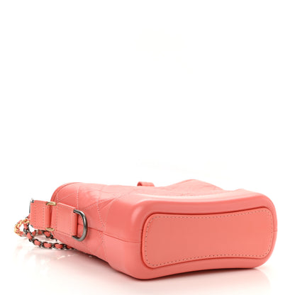 Chanel Aged Calfskin Quilted Small Gabrielle Hobo Coral 5 of 12