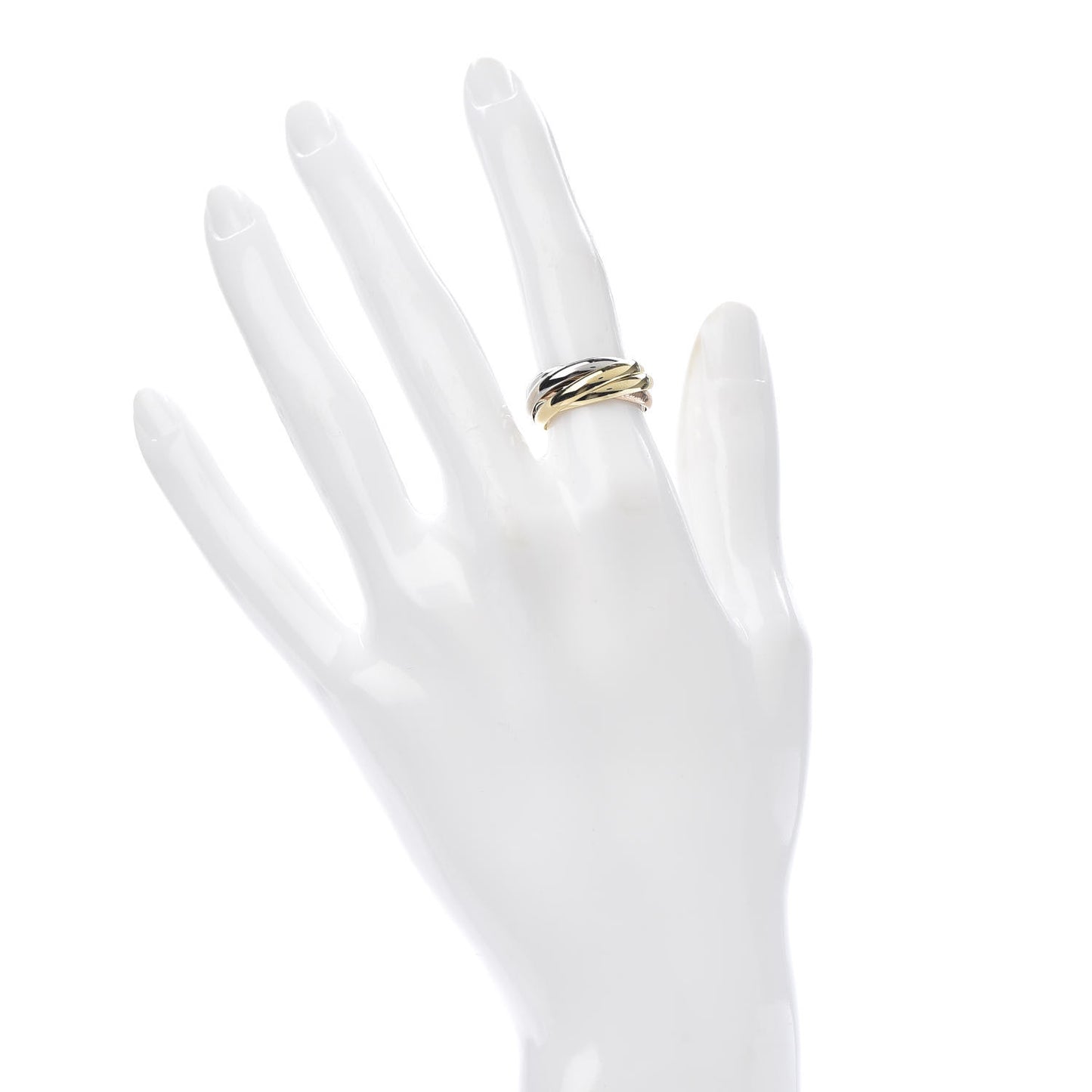 18K Pink Yellow White Gold Five Band Les Must De Trinity Ring 49 5