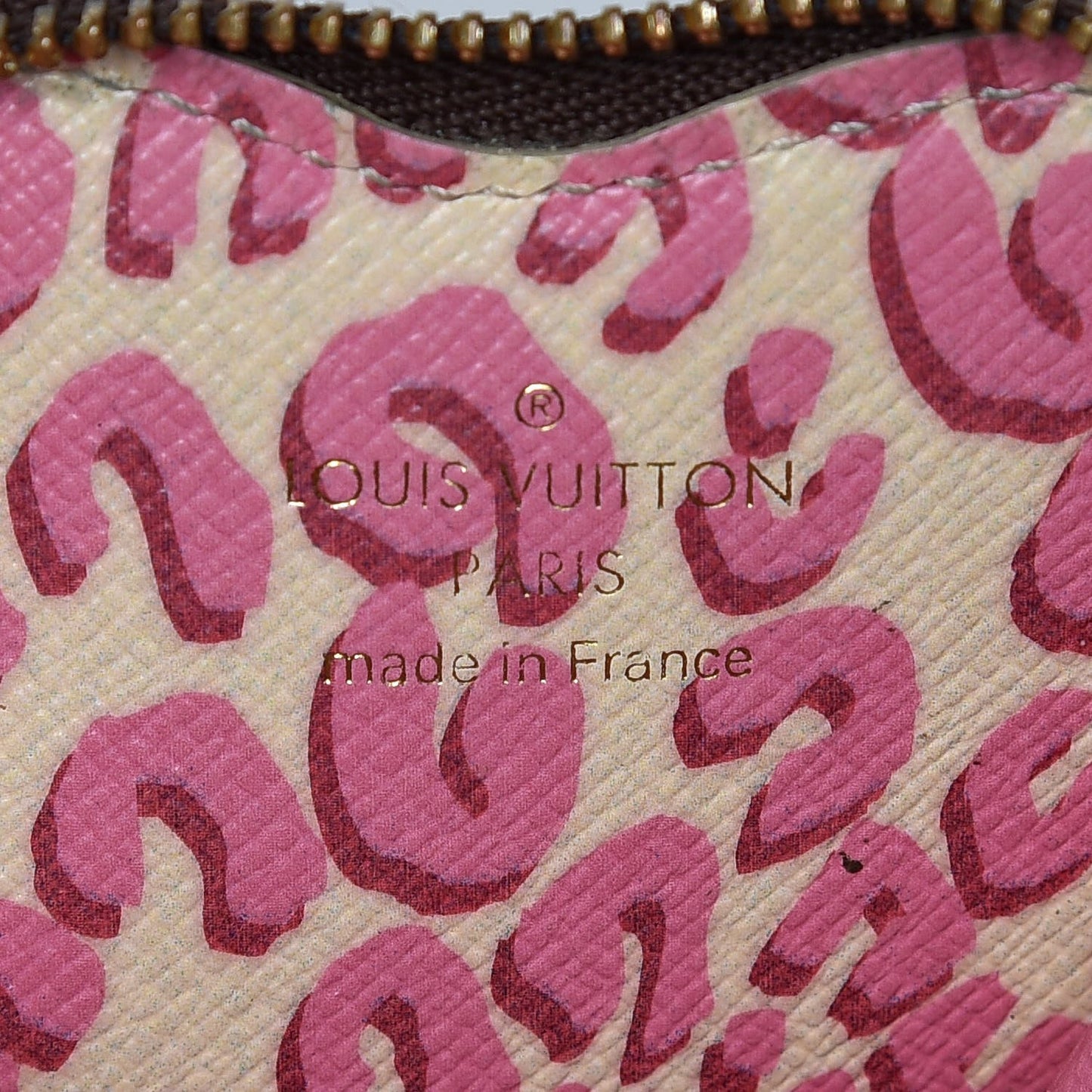 Monogram Leopard Coeur Heart Coin Purse Blanc Corail
