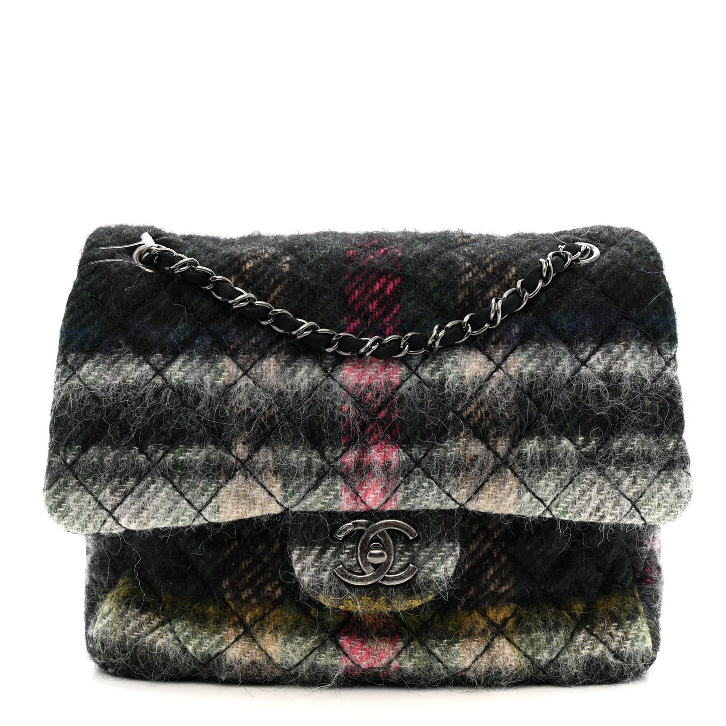Mohair Quilted Tartan Day Flap Dark Multicolor