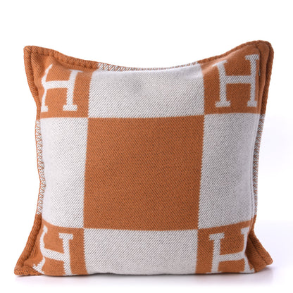 Hermes Wool Cashmere Avalon Pillow PM Ecru Potiron 2 of 3