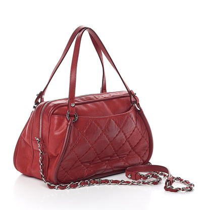 Chanel Iridescent Calfskin Quilted Relax CC Camera Case Red 2 of 8